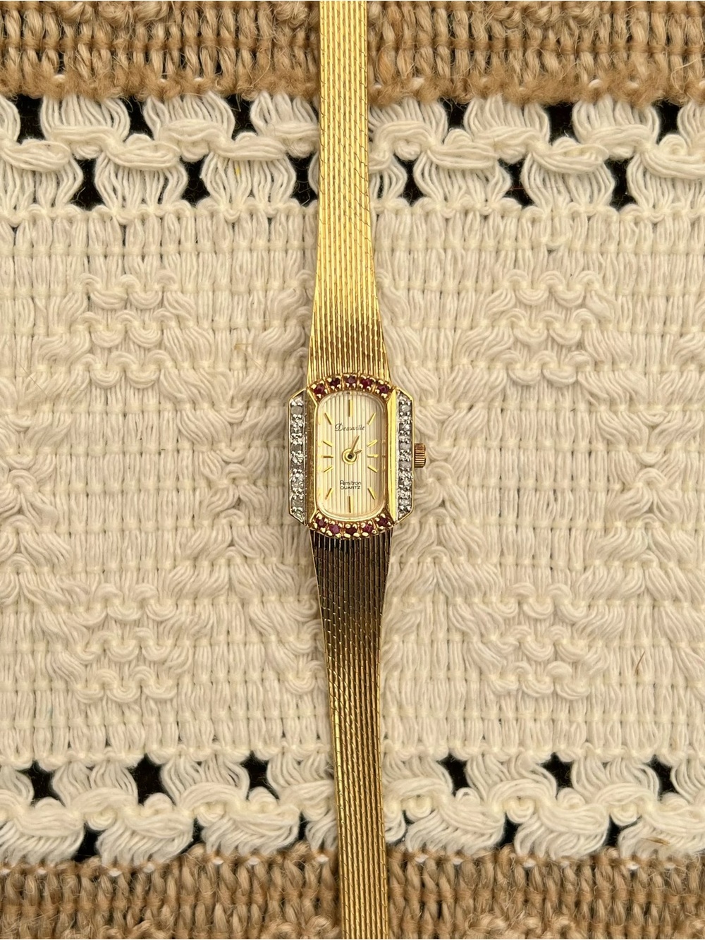 Rare Vintage Deauville by Armitron
w/ Diamond & Ruby Bezel
